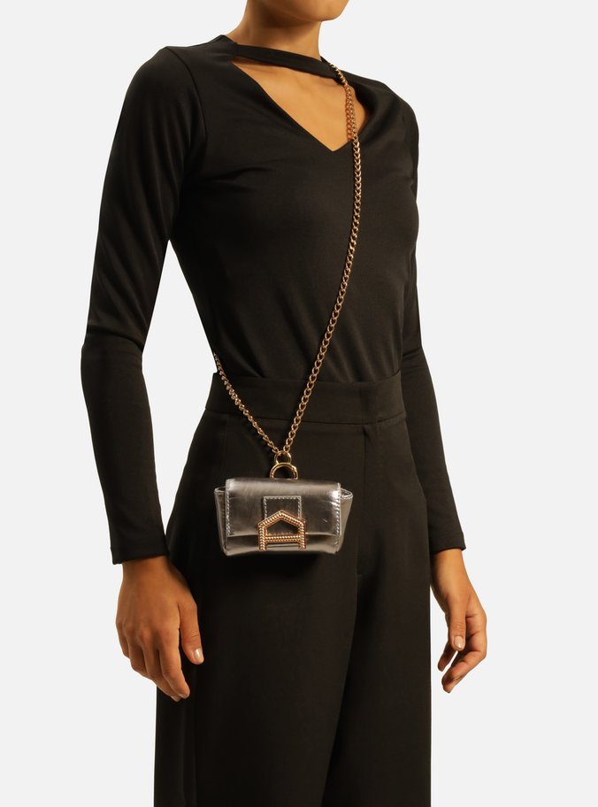 Mini Bag Prata Couro
