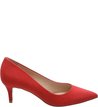 Scarpin Nobuck Salto Kitten Basic Batom Rouge