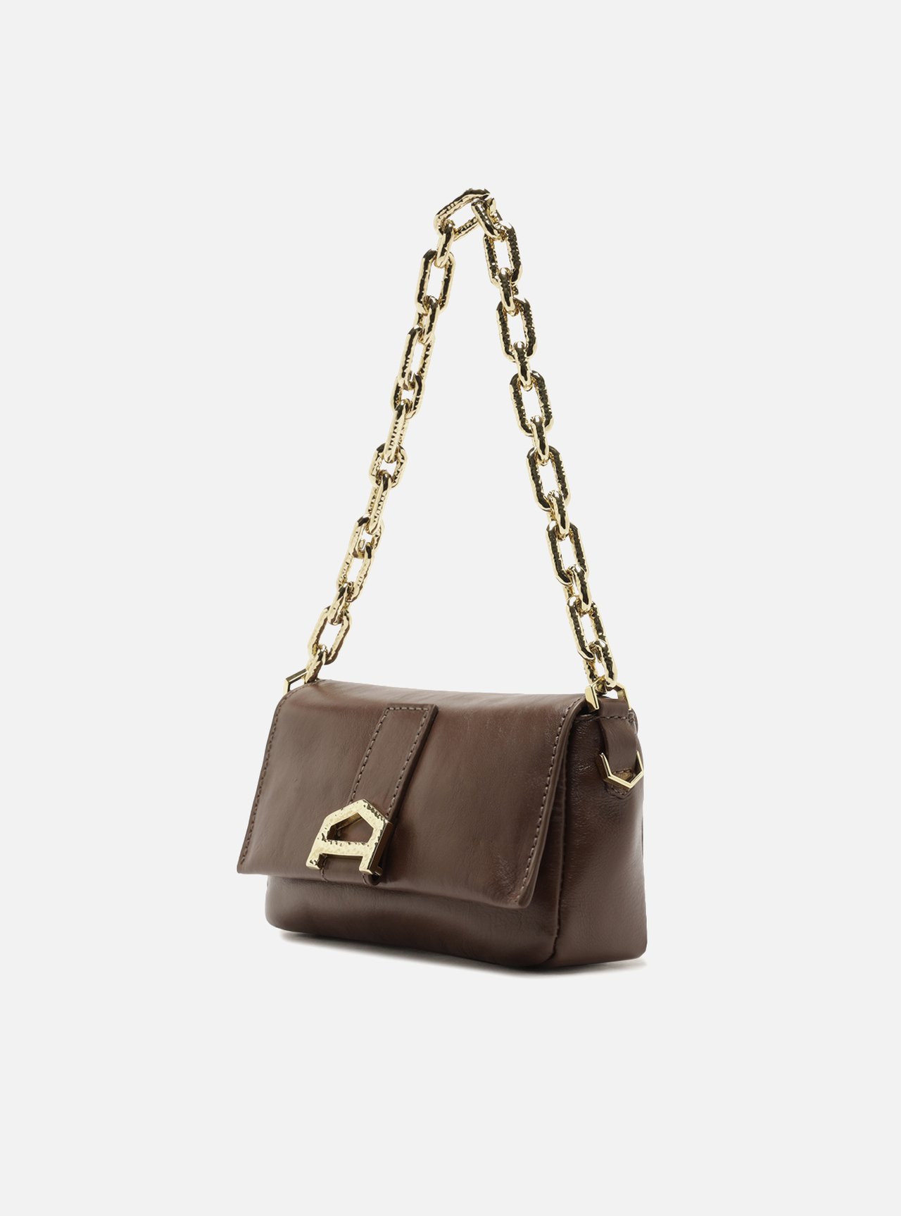 Bolsa Tiracolo Marrom Couro Pequena — foto 2