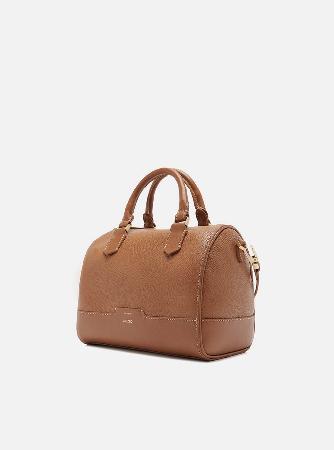 Bolsa Bowling Caramelo Couro  Média