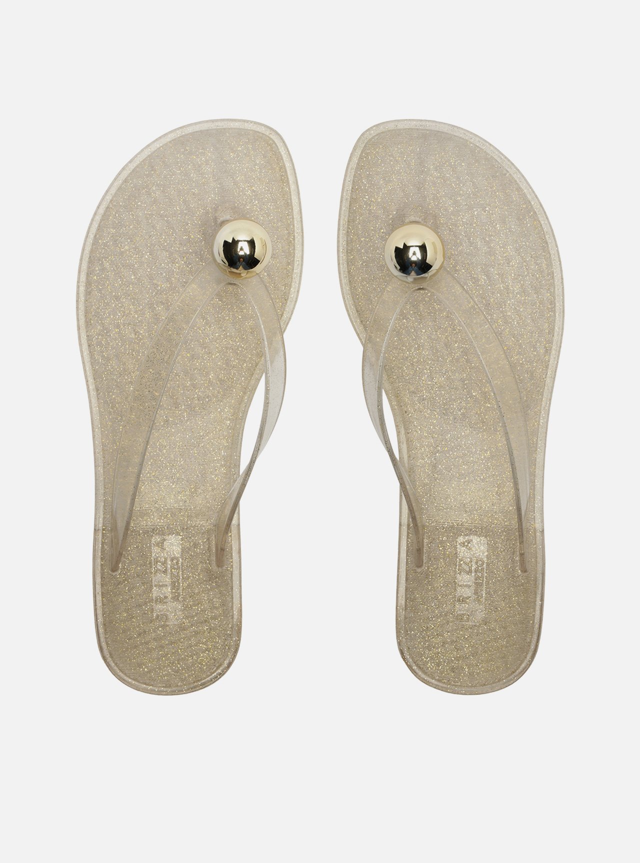 Chinelo Dourado Jelly Glow Esfera — foto 1