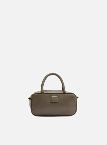 Bolsa Tiracolo Cinza Couro Bead ZZ Pequena