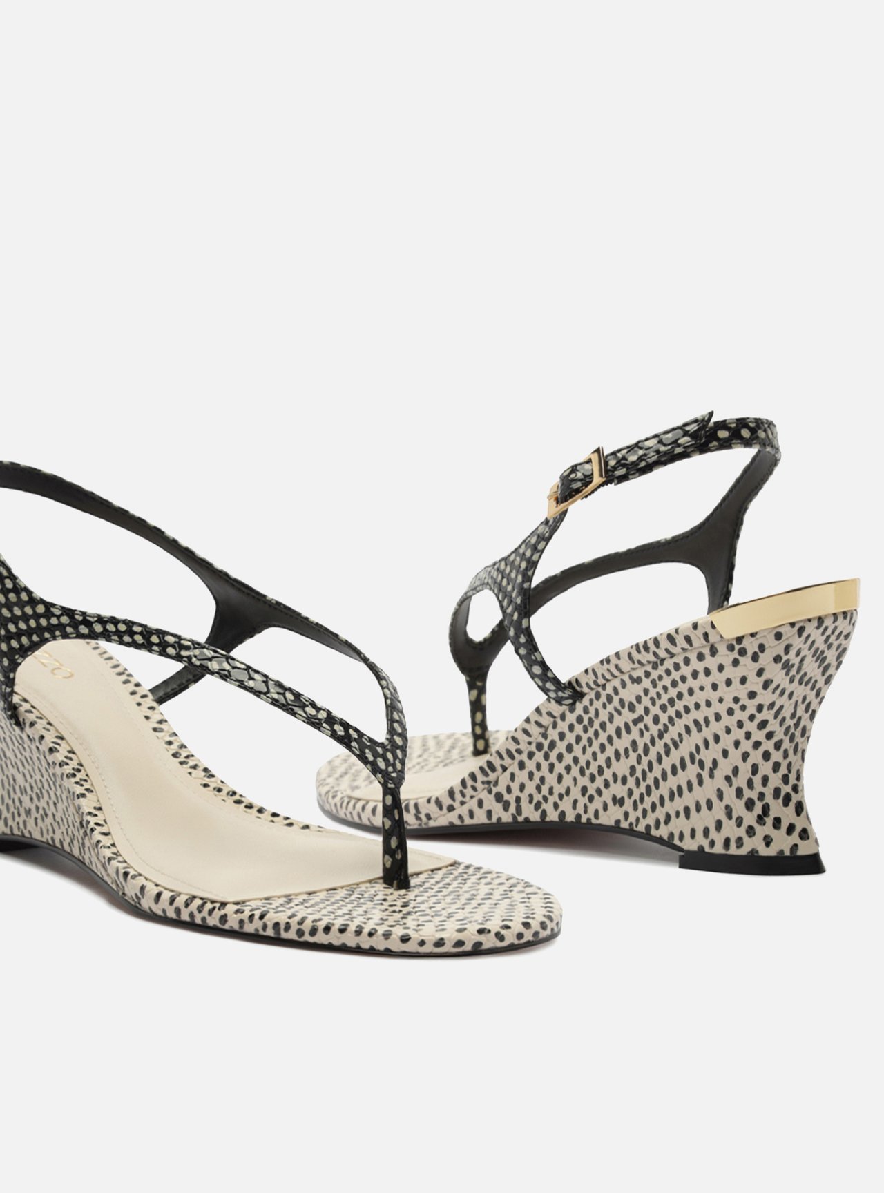 Sandália Estampada Anabela Snake Tiras — foto 4
