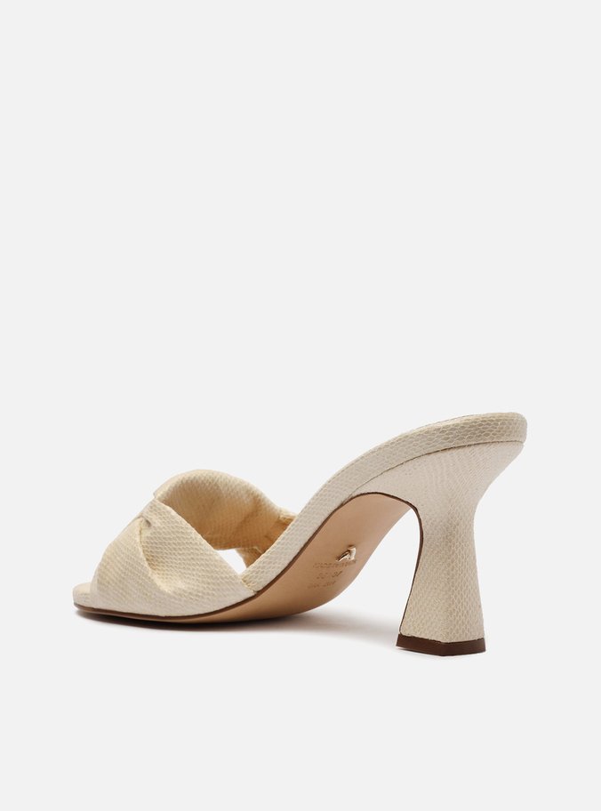 Mule Off-White Salto Médio Bloco Aurora