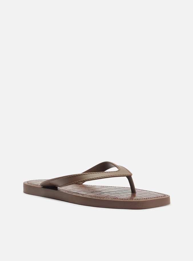 Chinelo de Dedo Marrom Croco Rivieira Square