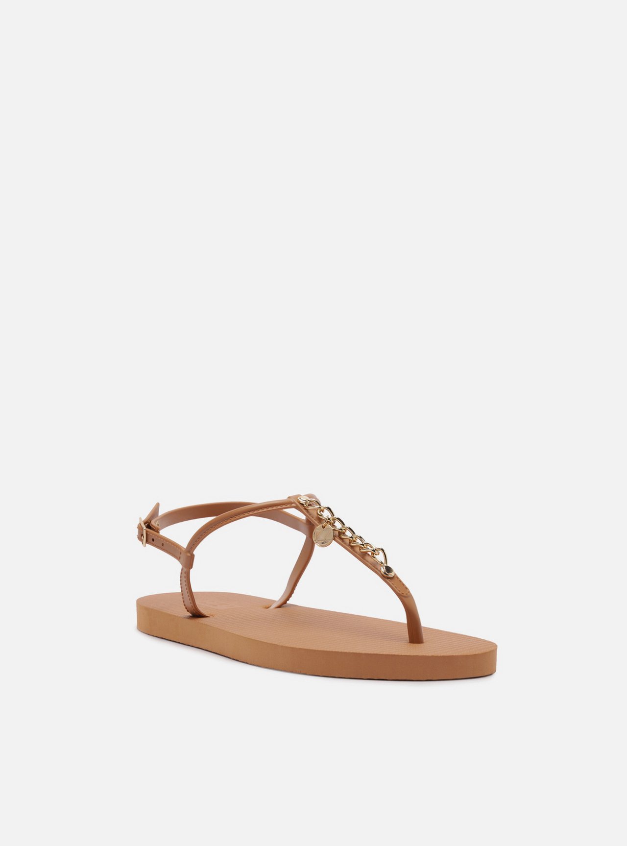 Chinelo de Dedo Nude Corrente Dourada Brizza — foto 2