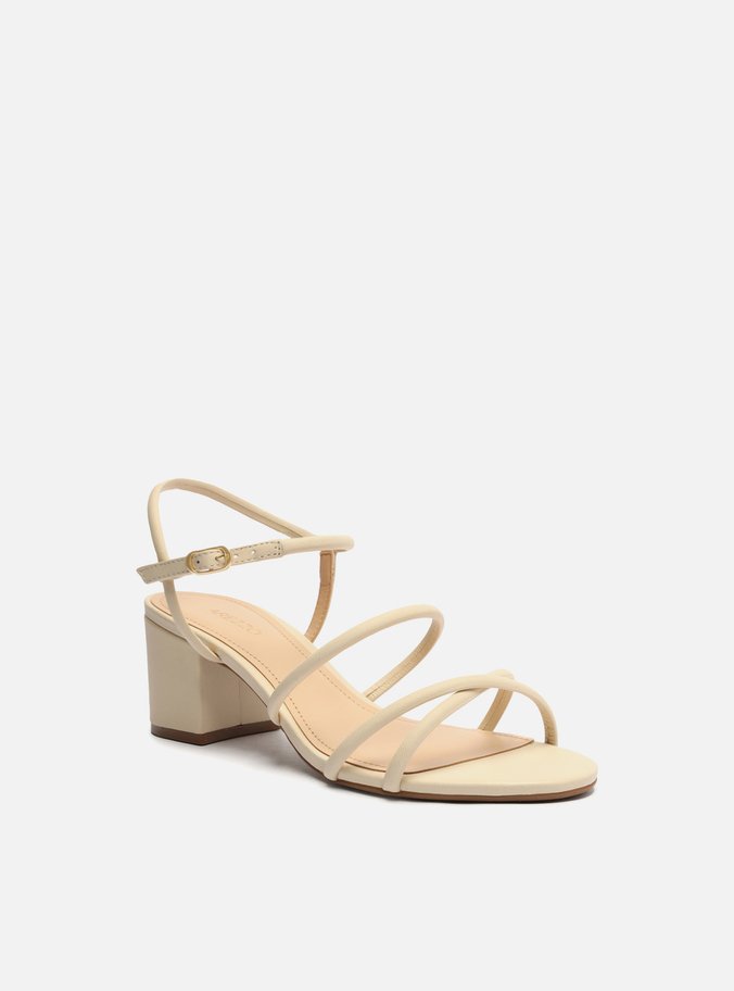 Sandália Off-White Salto Bloco Panacota