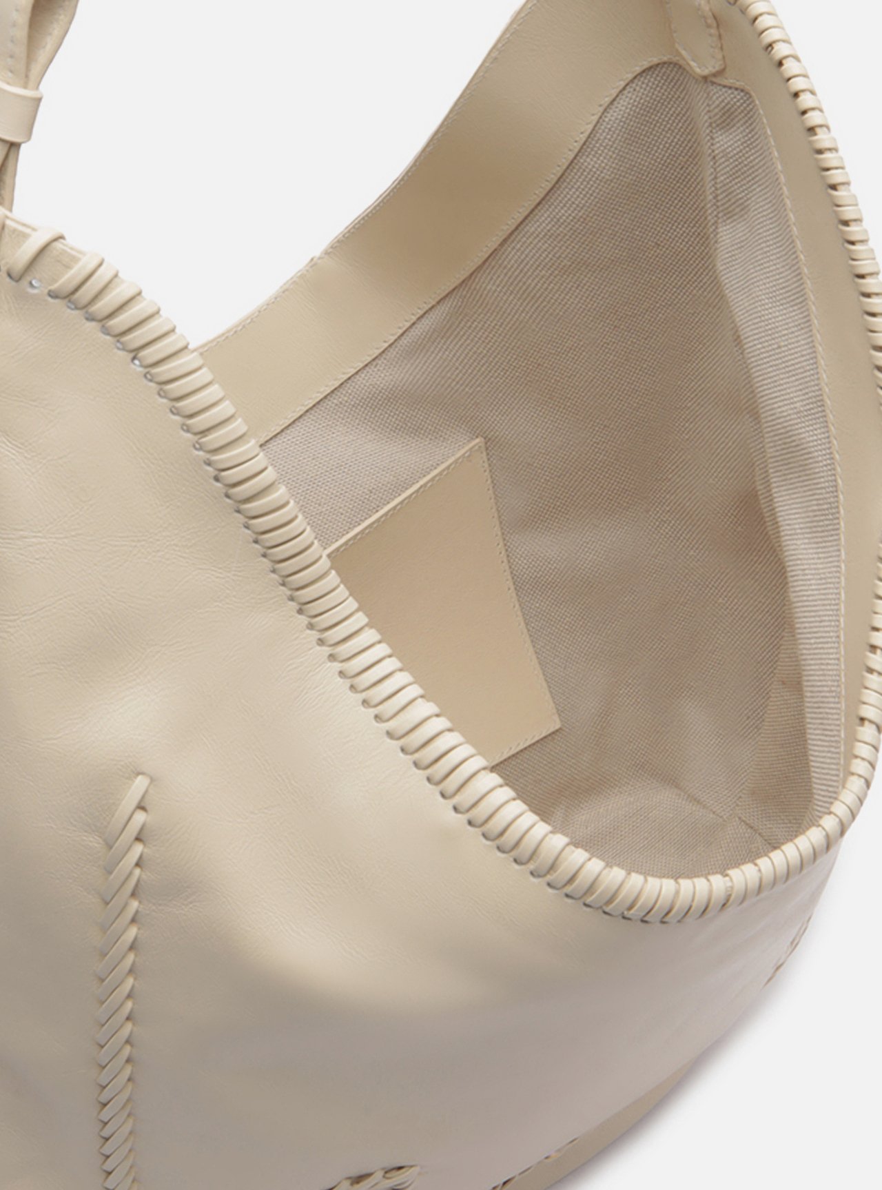 Bolsa Hobo Off White Couro Grande Tressê — foto 4