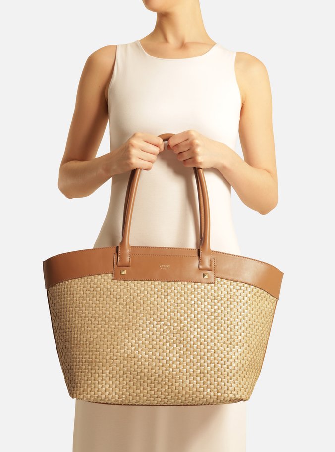 Bolsa Shopping Palha Grande Marrom