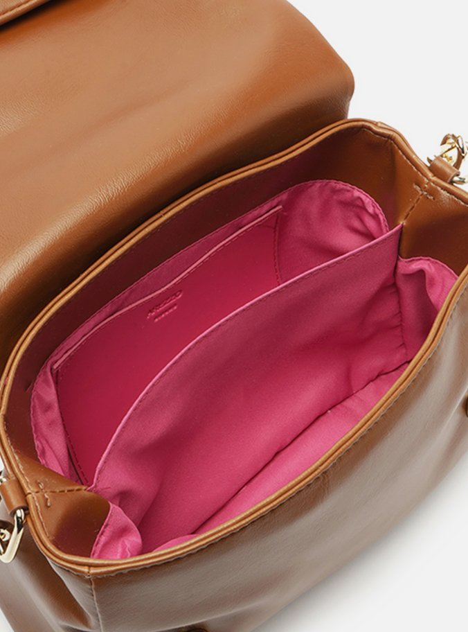 Bolsa Tiracolo Marrom Cúrcuma Média Alça Extra Corrente