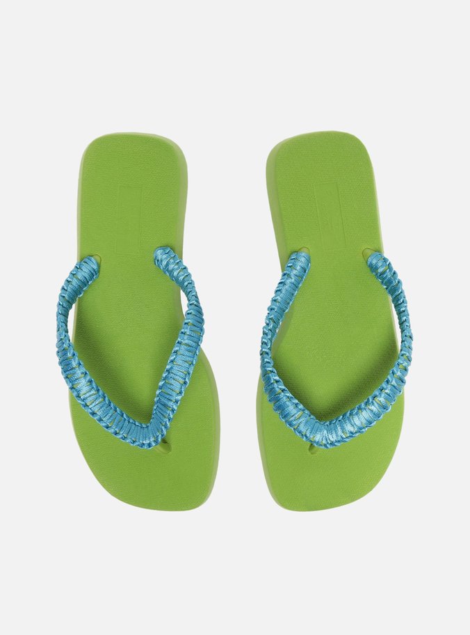 Chinelo de Dedo Verde Macramê Artesanal Brizza Fun