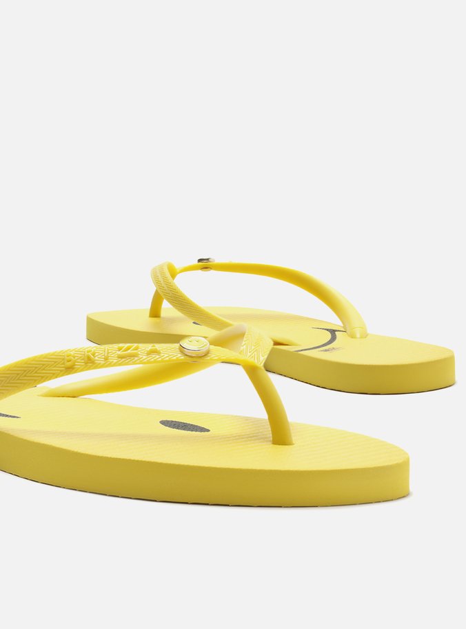 Chinelo de Dedo Amarelo Essential Brizza Smiley