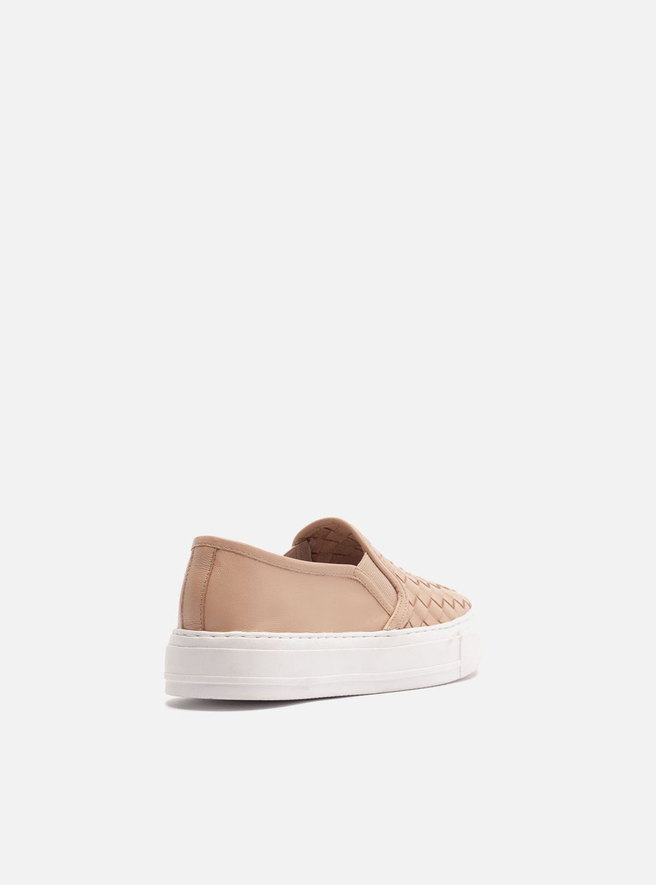 Tênis Nude Couro Salto Flatform Tressê — foto 3