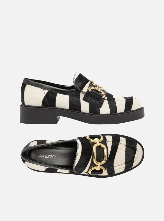 Mocassim Animal Print Bridão Metálico Maxi