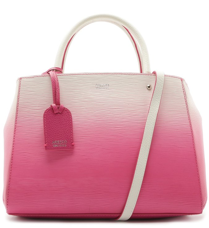 Bolsa Tote Couro Bella Média Bianco e Summer Pink