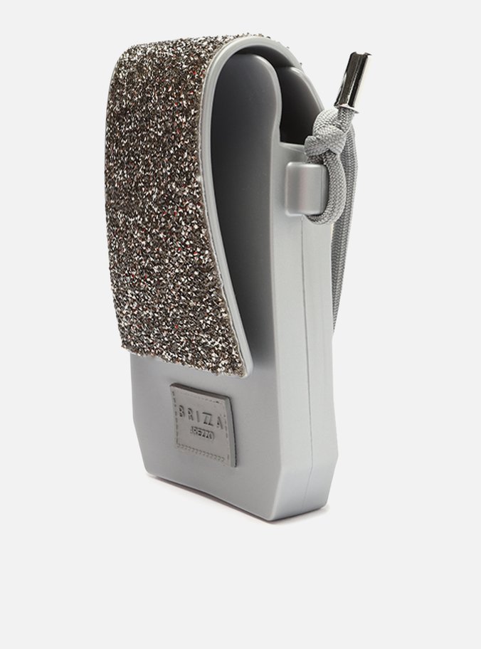 Bolsa Tiracolo Prata Glitter Pequena Brizza