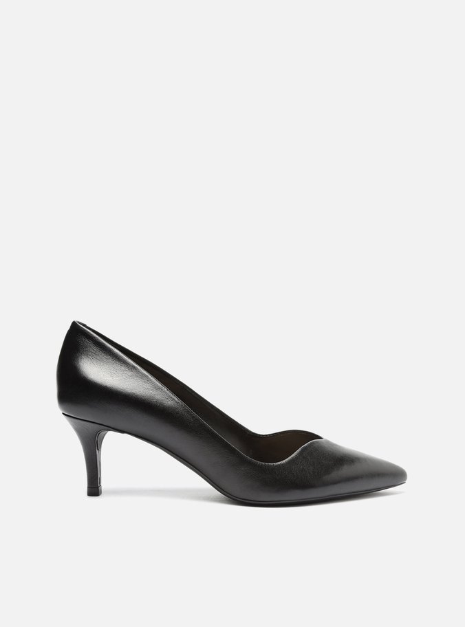 Scarpin Couro Decote Urban Salto Kitten Preto