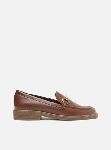 Mocassim Marrom Couro Bridão Metálico Classic