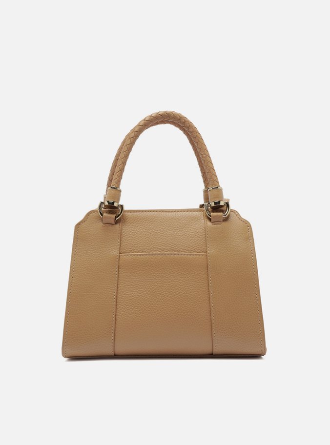 Bolsa Tote Bege Couro Piazza Média