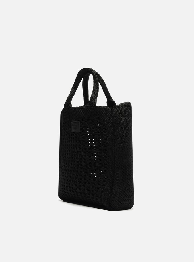 Bolsa Tote Preta Croche Monaco Pequena