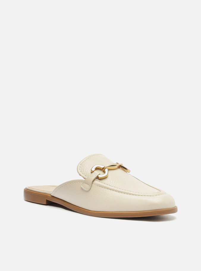Mule Off-White Couro Rasteira Bridão
