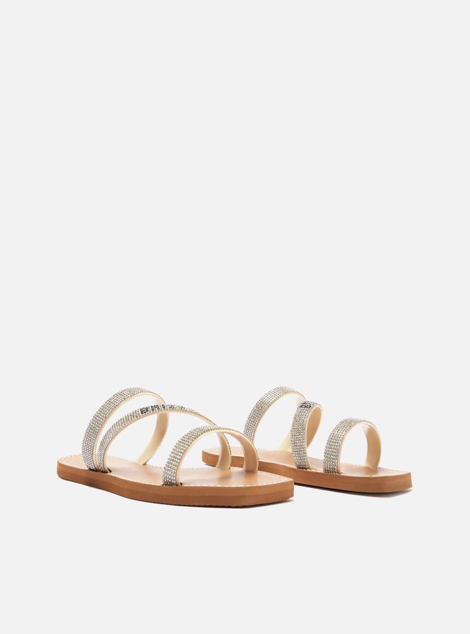 Sandália Off-White Salto Rasteiro