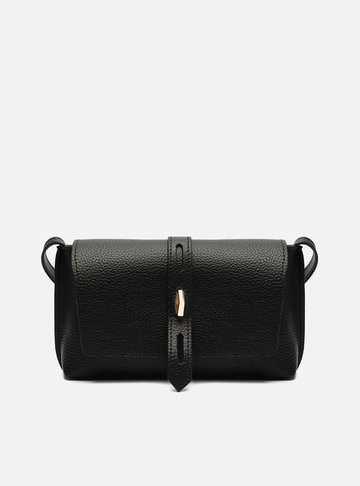 Bolsa Tiracolo Preta Pequena Tira Metal