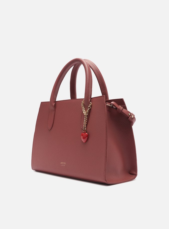 Bolsa Tote Rosa Média Pingente Coração