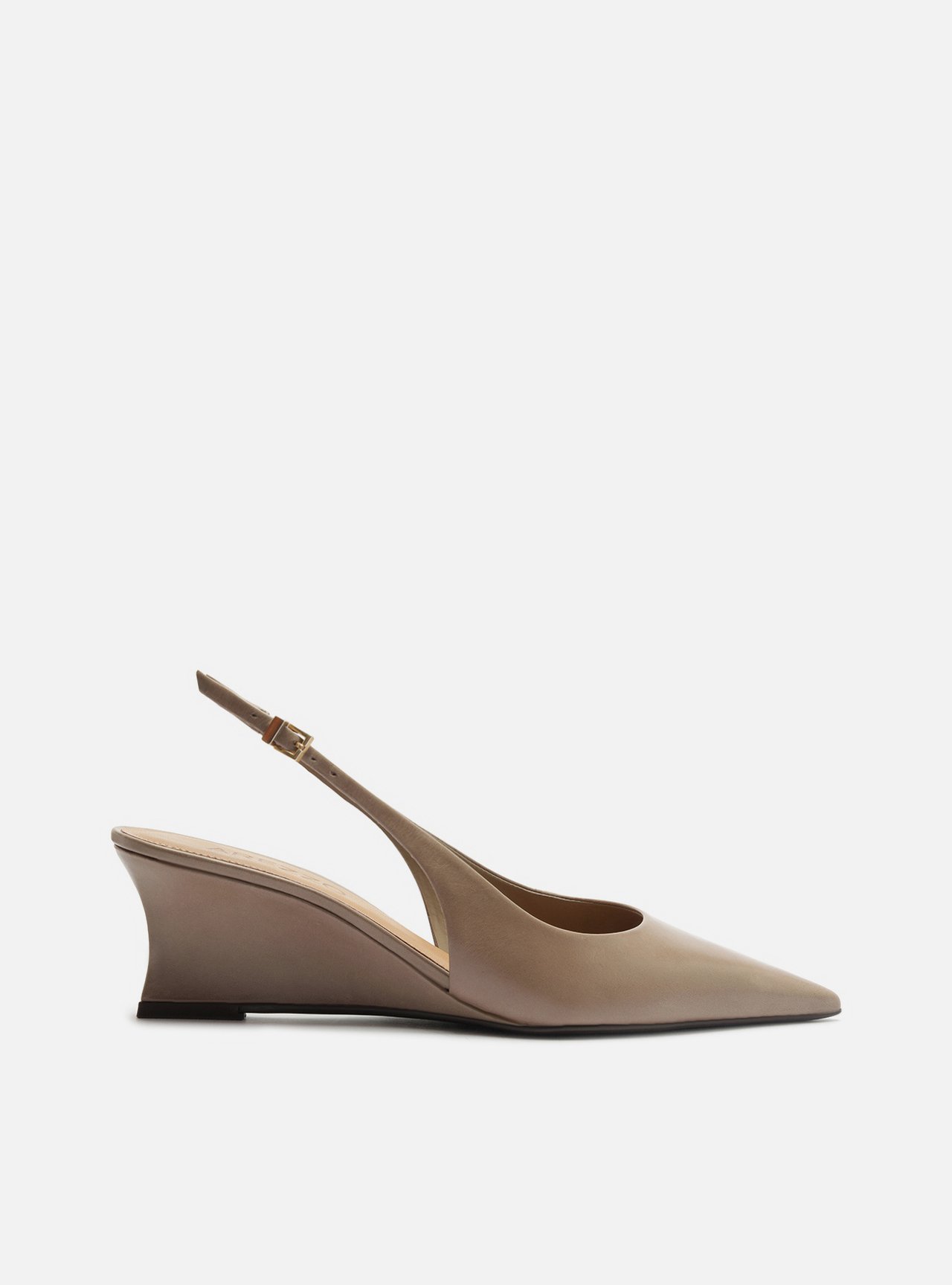 Scarpin Cinza Couro Anabela Slingback — foto 1