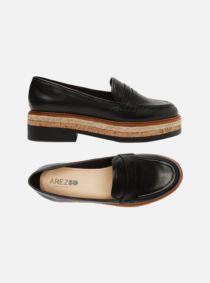 Mocassim Preto Couro Sola Multimaterial