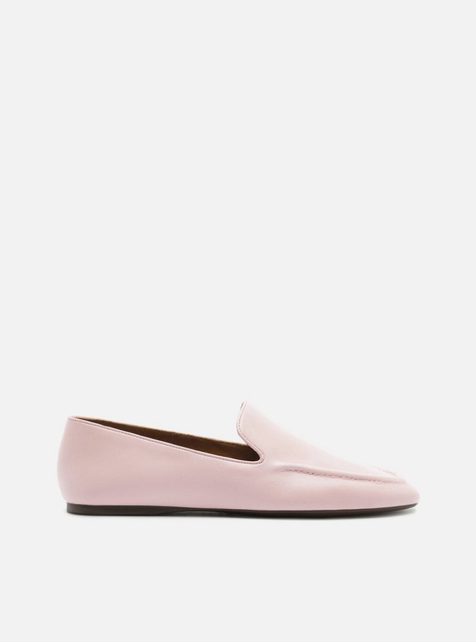 Mocassim Preto Couro Bico Redondo