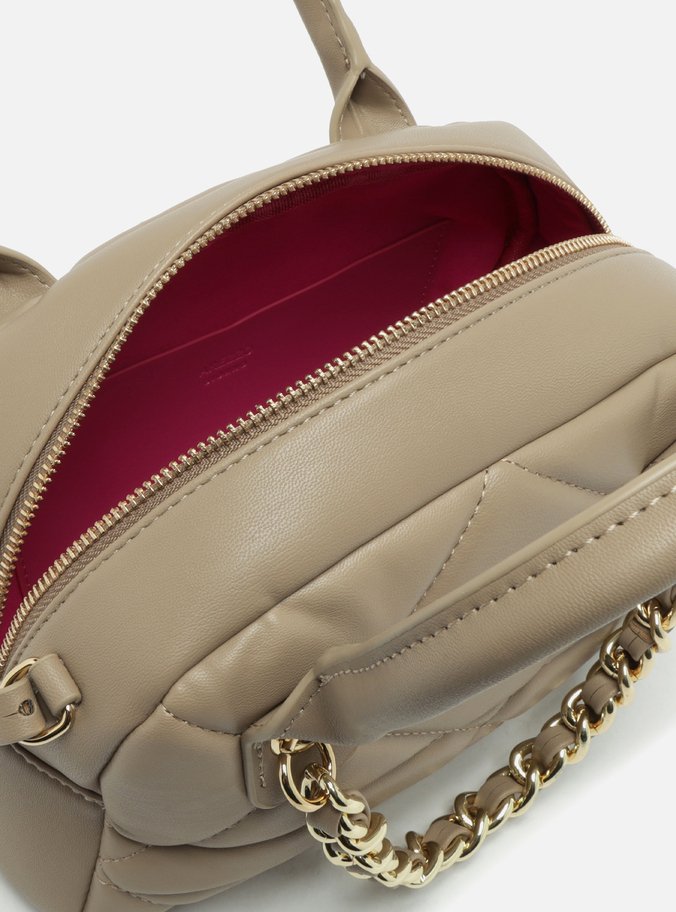 Bolsa Tiracolo Bege Pequena Corrente Matelassê