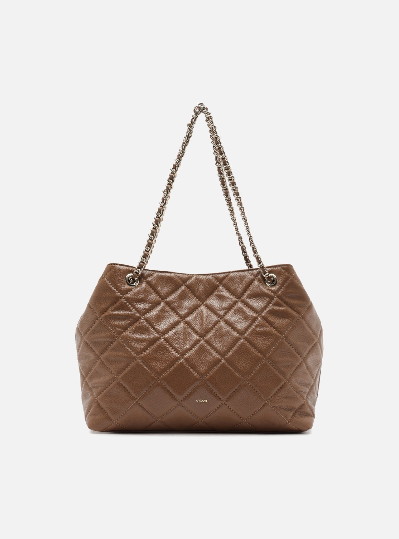 Bolsa Tote Marrom Couro Matelassê Média — foto 1