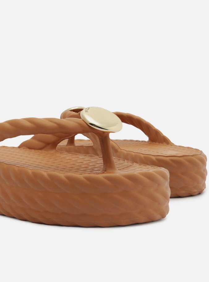 Sandália Marrom Flatform Marrocos Mid Metal