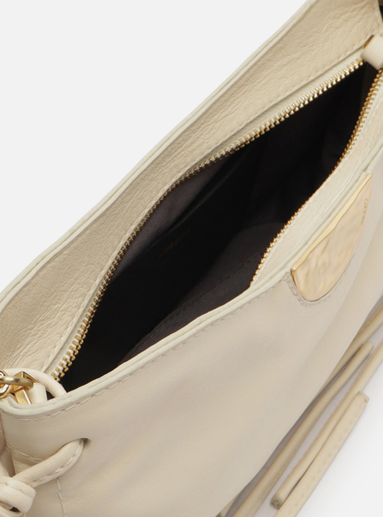 Bolsa Shoulder Branca Couro Grande Corrente — foto 4
