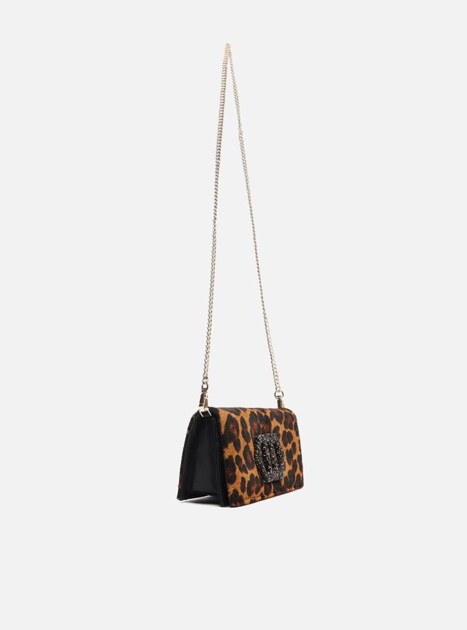 Bolsa Clutch Animal Print Pelo Luana Pequena Brilho