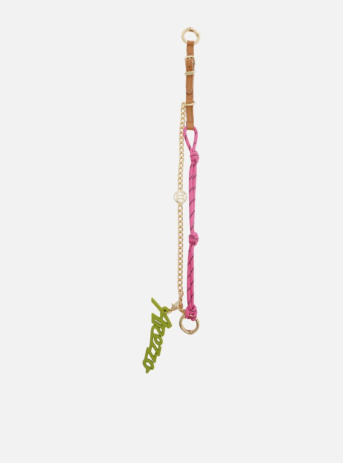 Bag Charm Rosa Cordão Corrente Custom