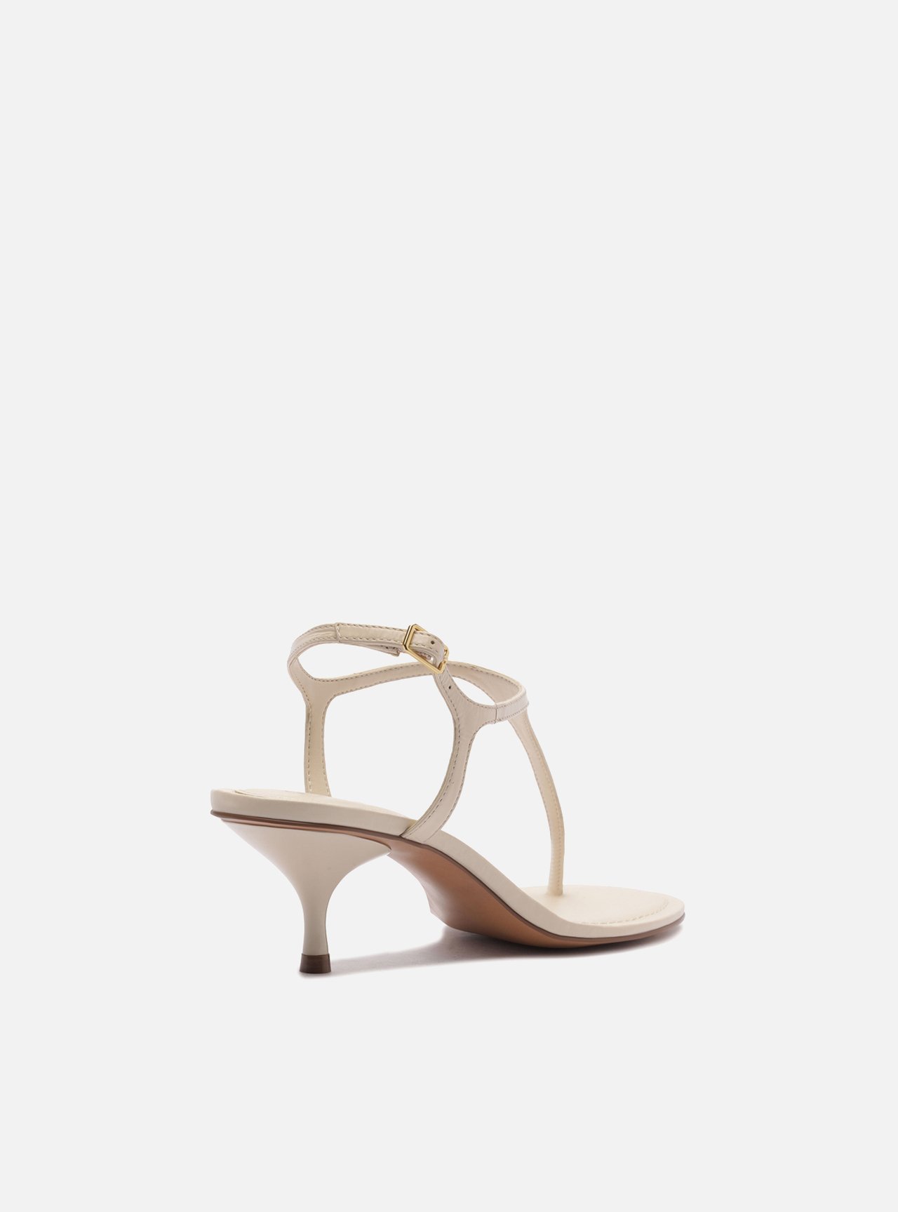 Sandália Off White Salto Kitten Tira Thong — foto 3