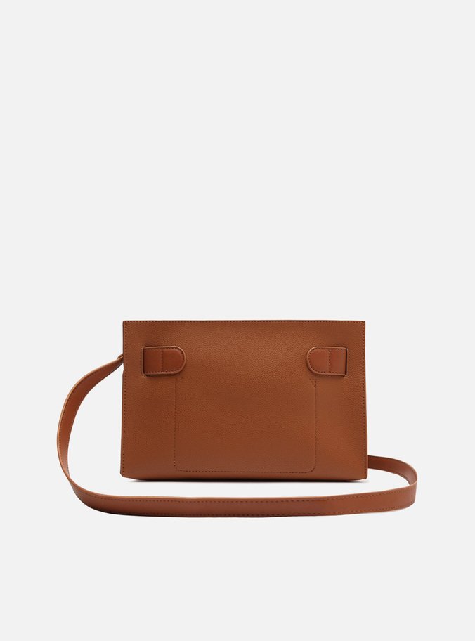Bolsa Tiracolo Marrom Pequena Tira Rebites