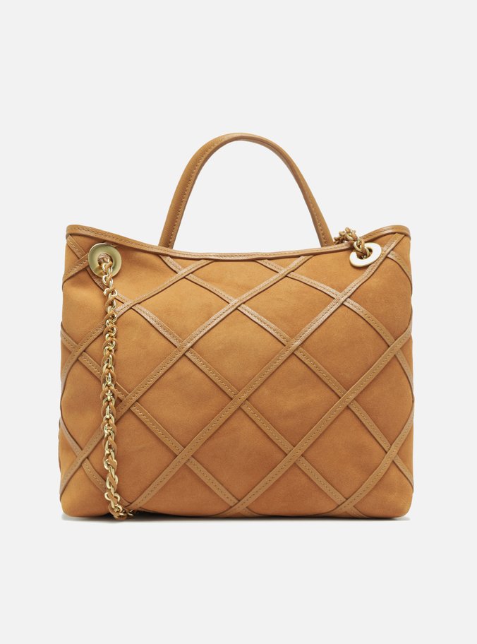Bolsa Tiracolo Marrom Camurcina Média Metal