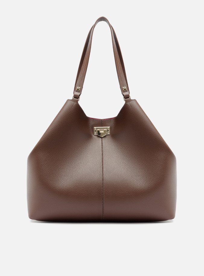 Bolsa Shopping Marrom Grande Encaixe Metal