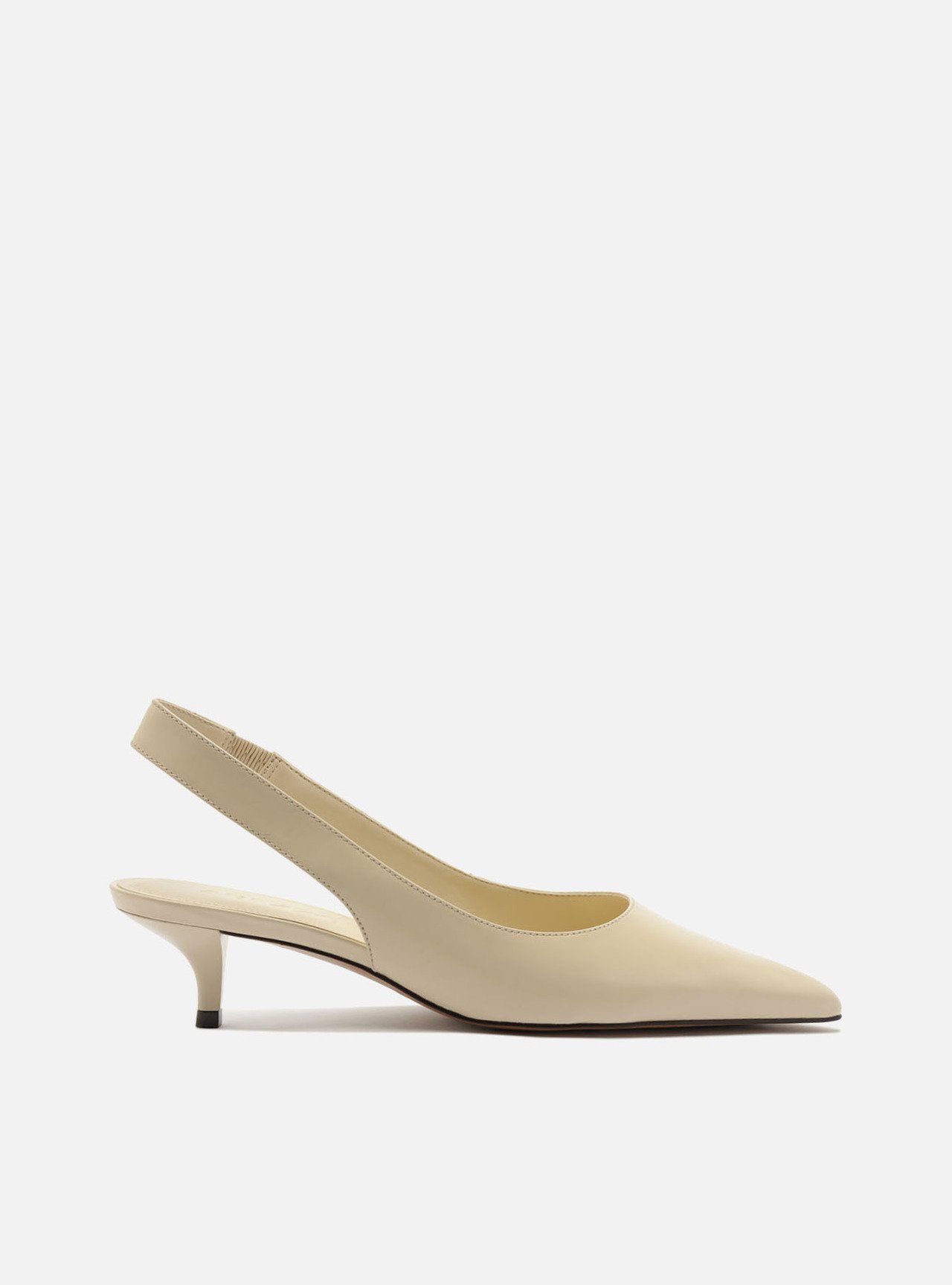Scarpin Branco Couro Salto Fino Slingback — foto 1
