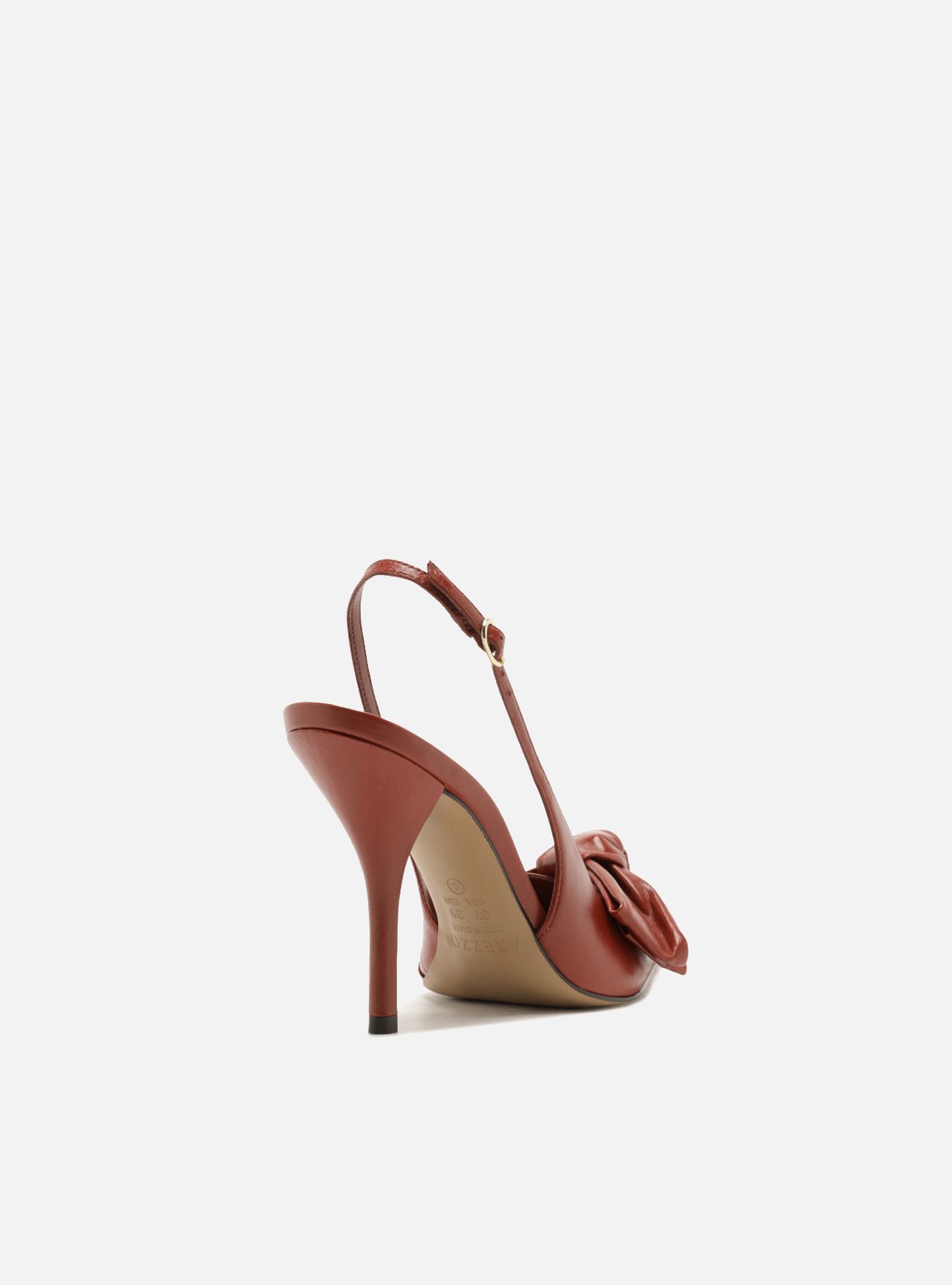 Scarpin Vermelho Couro Salto Fino Laço Slingback — foto 3