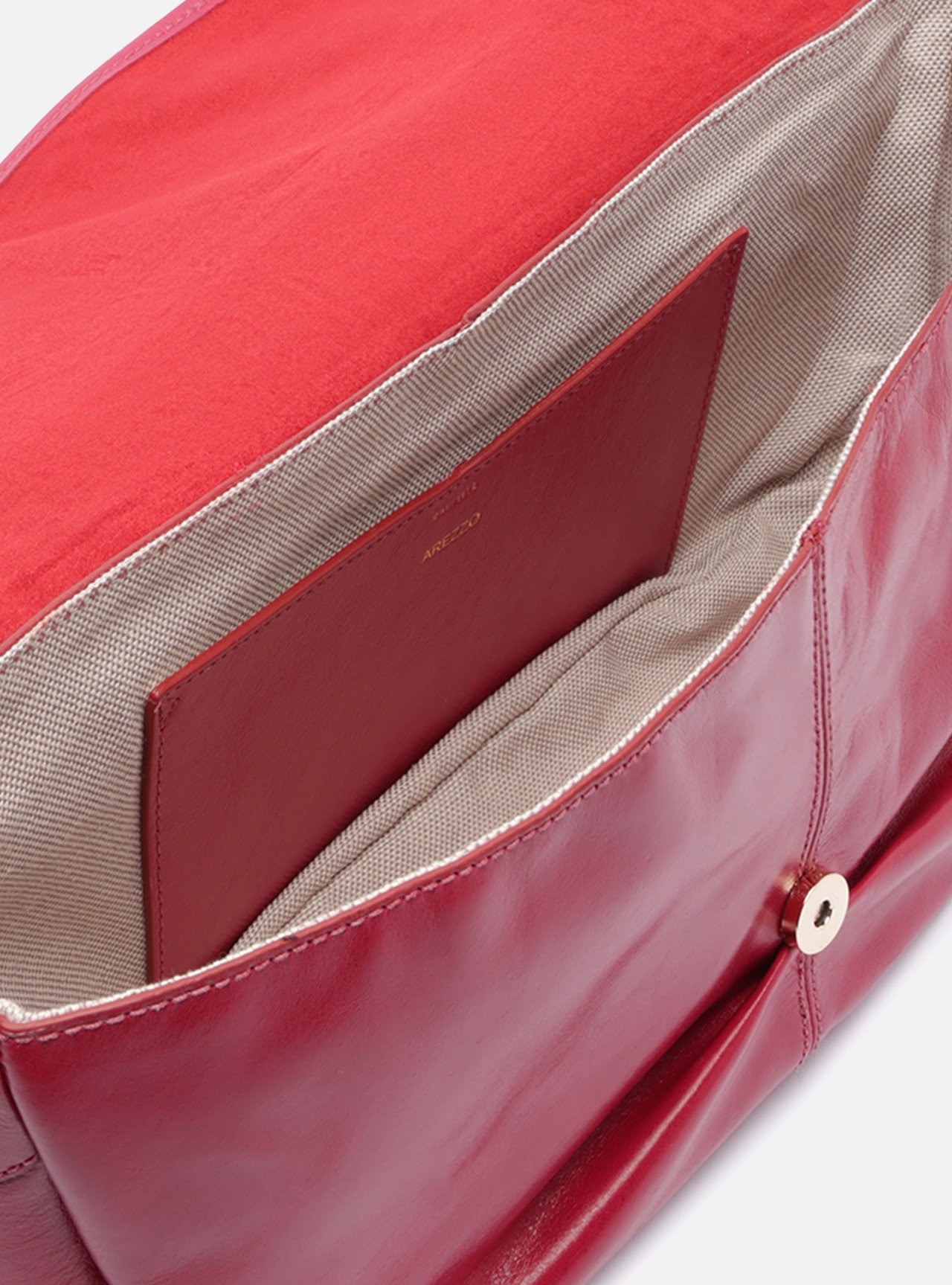Bolsa Tiracolo Vermelha Couro Metais — foto 4