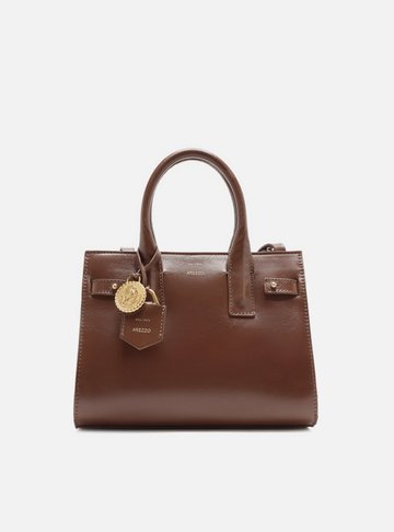 Bolsa Tote Marrom Couro  Média