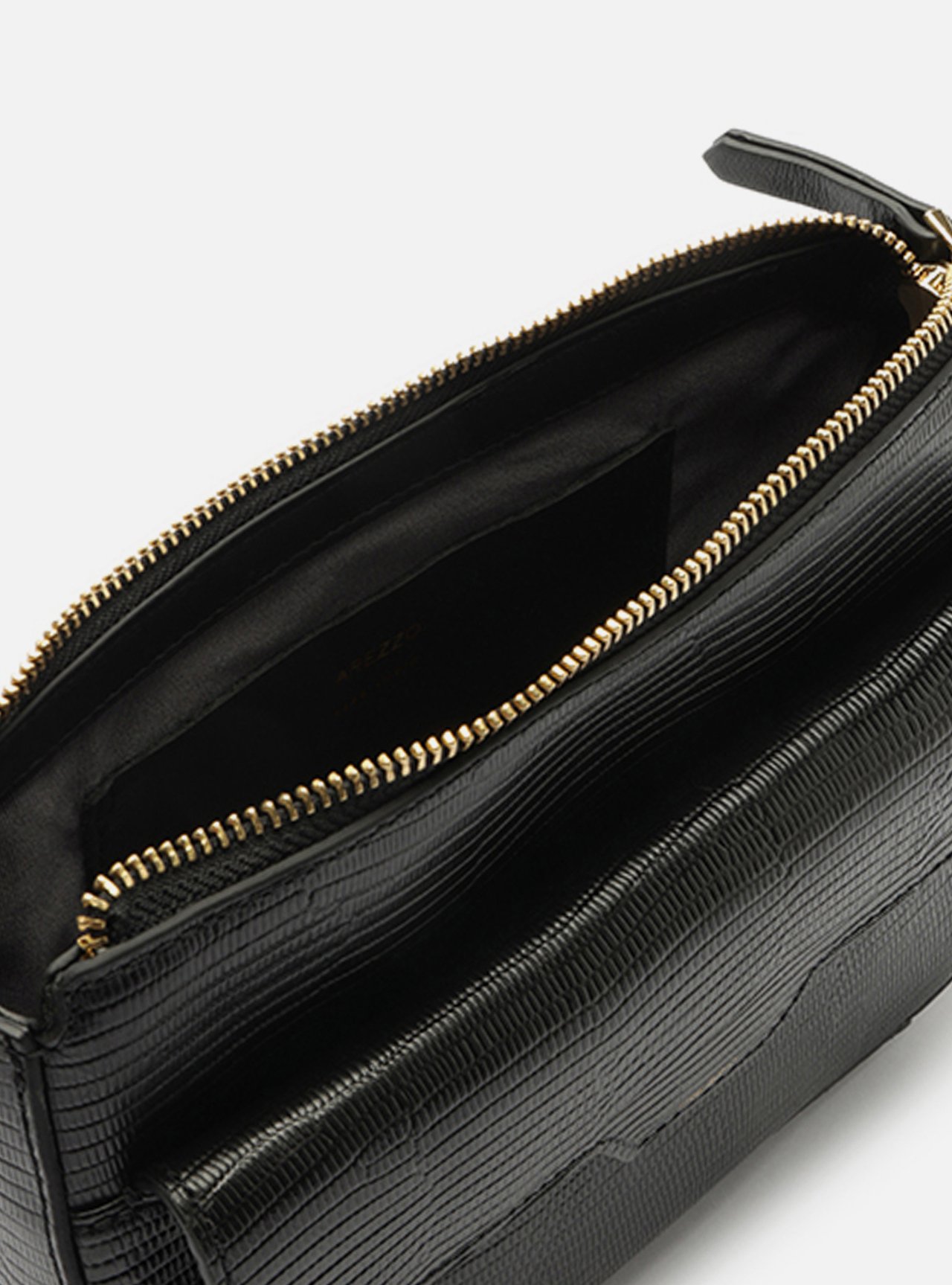 Bolsa Tiracolo Preta Couro Pequena Corrente — foto 4
