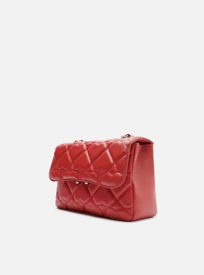 Bolsa Tiracolo Vermelha Couro Heart Mizz Média