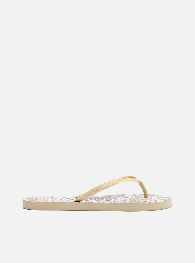 Chinelo de Dedo Branco Estampa Color Marrocos