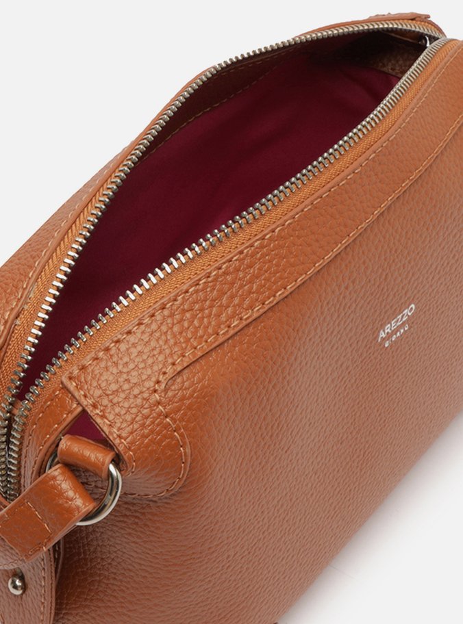 Bolsa Tiracolo Marrom Média Recortes