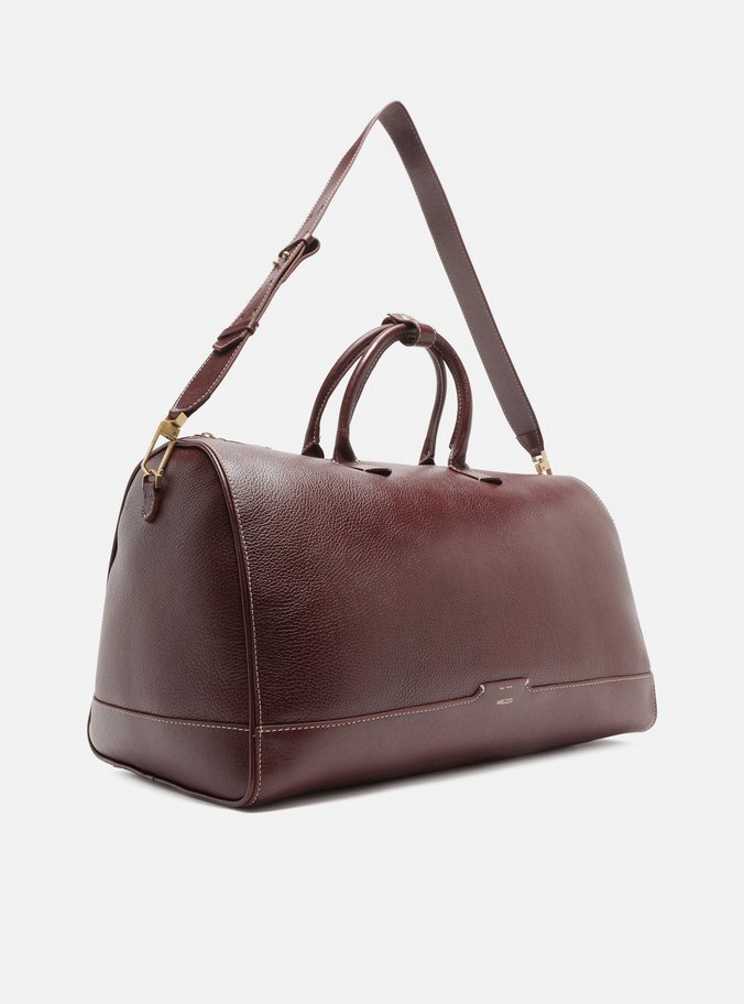 Bolsa de Viagem Vinho Couro  Grande